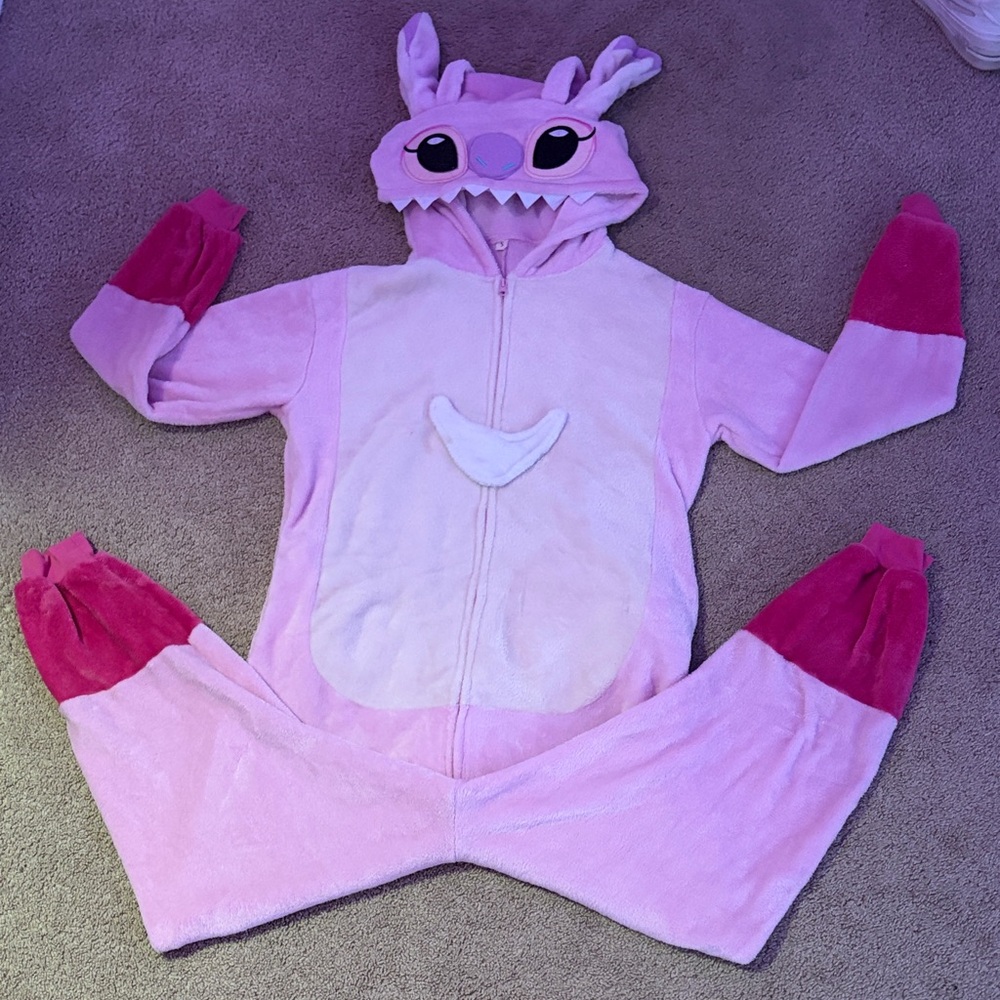 Pink Stitch Hooded Onesie Angel